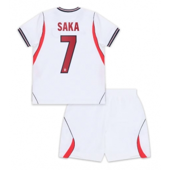 Billige Fotballdrakt England Bukayo Saka #7 Replika Hjemmedraktsett Barn VM 2026 Kortermet (med bukser)